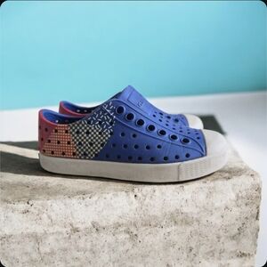 Native Kids Jefferson Sugarlite Block Sandals Shoes UV Blue/Shell White/Hyper C8